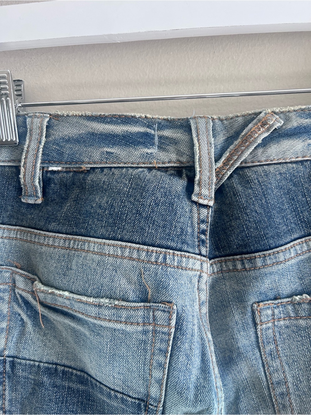 Free People Patchwork Skinny Jeans Size 24 blue distressed - Picture 6 of 9